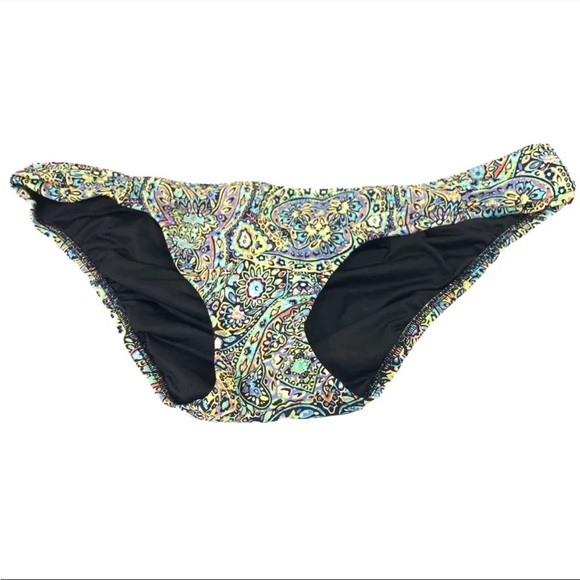 Victorias Secret Bikini Bottoms Size Large Knockout Cheeky Black Green Blue #025 - Picture 1 of 6